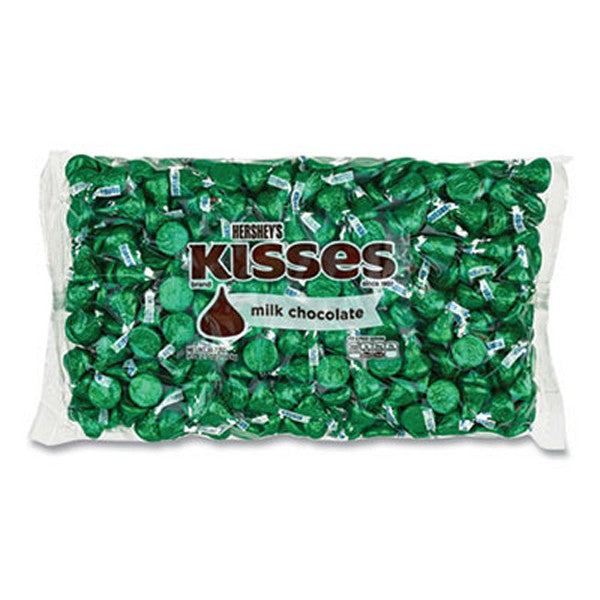 Hershey's Kisses, Milk Chocolate, Green Wrappers, 66.7 Bag