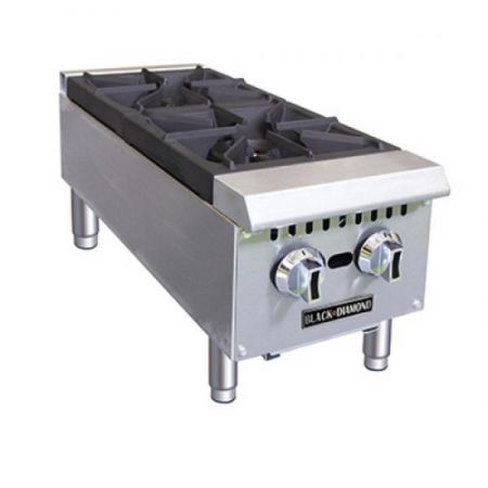 Eco Series BDCTH-12 Hotplate, Countertop, 12" Wide, (2) Manual Burner Cast Iron Burners, Stainless