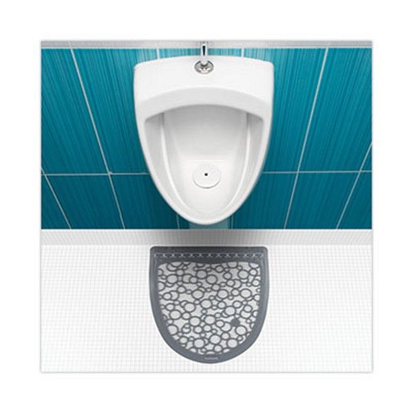 Boardwalk® Urinal Mat 2.0, Rubber, 17.5 X 20, Gray/white, 6/carton