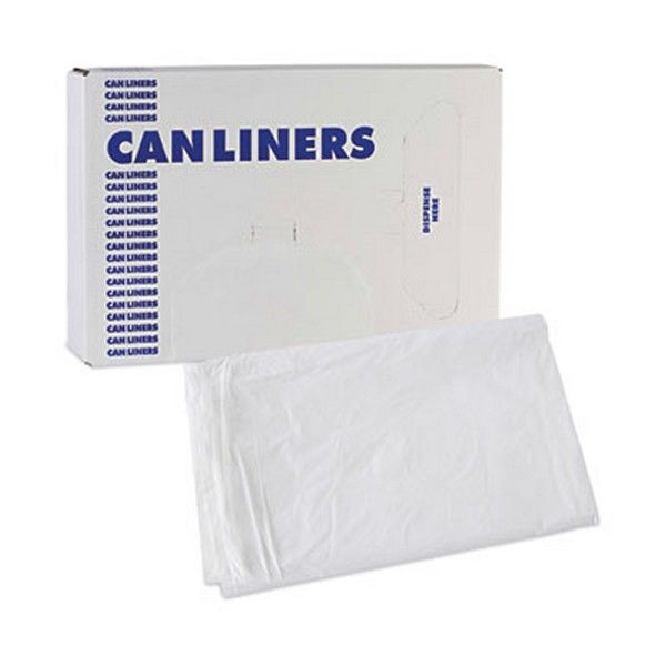 Boardwalk® Linear Low Density Industrial Can Liners, 30 Gal, 0.9 Mil, 30 X 36, White, 100/carton