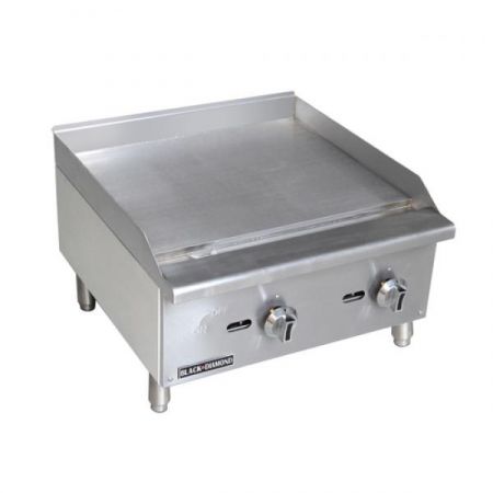 Eco Series BDECTG-24/NG Gas Griddle, Countertop, 24"w X 26"d, 5/8" Thick Smooth Steel Plate, (2) 30,000 BTU Burners