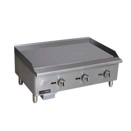 Eco Series BDECTG-36/NG Gas Griddle, Countertop, 36"w X 26"d, 5/8" Thick Smooth Steel Plate, (3) 30,000 BTU Burners