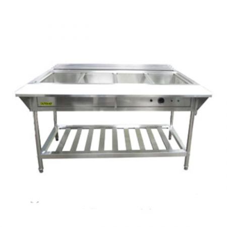 Eco Series EST-240 Water Bath Steam Table, 57-1/4"w X 26"d X 34-1/4"h, 4-compartment, 12" X 20" X 8-1/2 Deep Wells