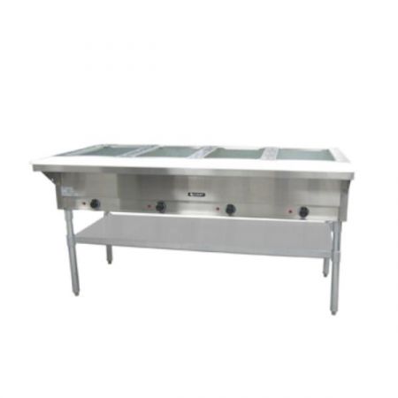 Eco Series ST-240/4 Steam Table, 63-3/4"w, 4-well, 8" Deep Open Wells, 8" X 1/2" Polycarbonate Cutting