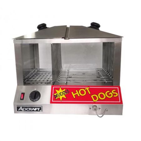 Eco Series HDS-1300W/100 Hot Dog & Bun Steamer, 18"w X 14-1/4"d X 16"h, Side By Side, Holds 100 Hot Dogs