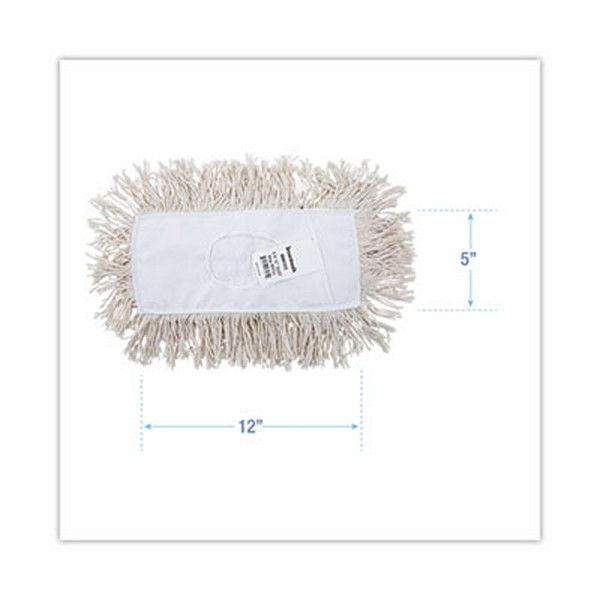 Boardwalk® Mop Head, Dust, Cotton, 12 X 5, White