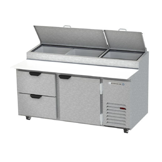 Beverage Air, DPD67HC-2, Refrigerated Counter, Pizza Prep Table