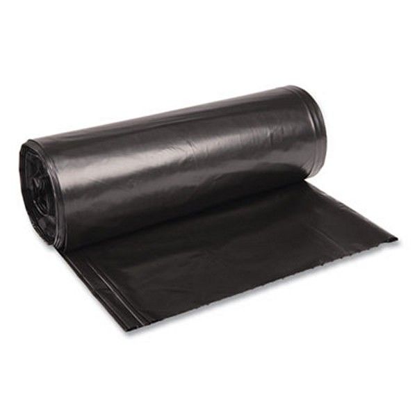 Boardwalk® Low Density Repro Can Liners, 60 Gal, 1.6 Mil, 38" X 58", Black, 10 Bags/roll, 10 Rolls/carton