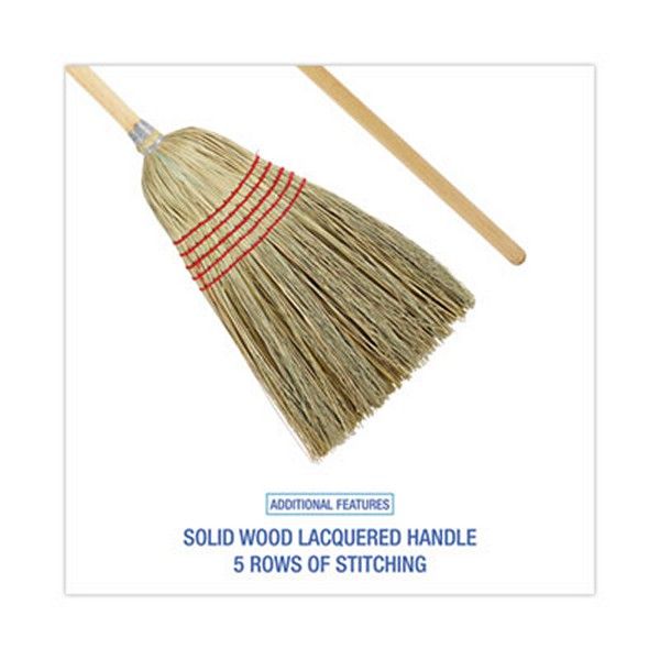 Boardwalk® Parlor Broom, Yucca/corn Fiber Bristles, 56" Overall Length, Natural, 12/carton