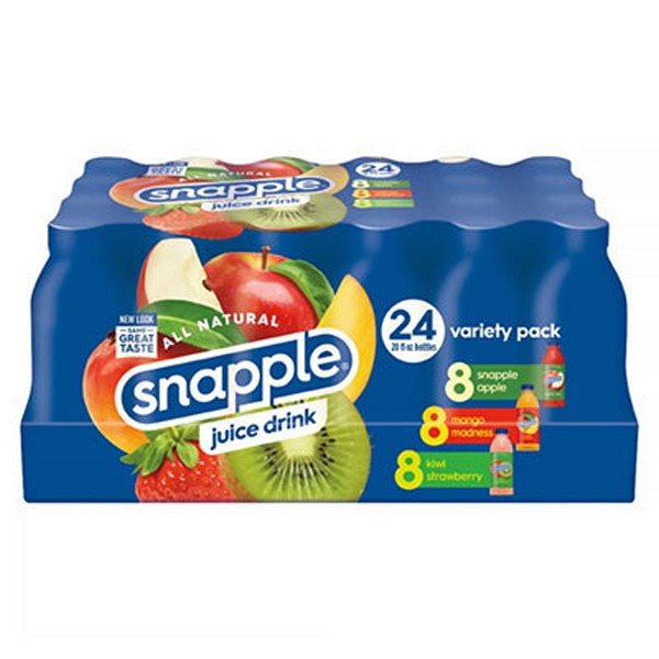 Snapple All Natural Juice Drink, Fruit Punch, Kiwi Strawberry, Mango Madness, 20 Bottle, 24 Count