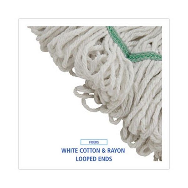 Boardwalk® Mop Head, Premium Standard Head, Cotton/rayon Fiber, Medium, White