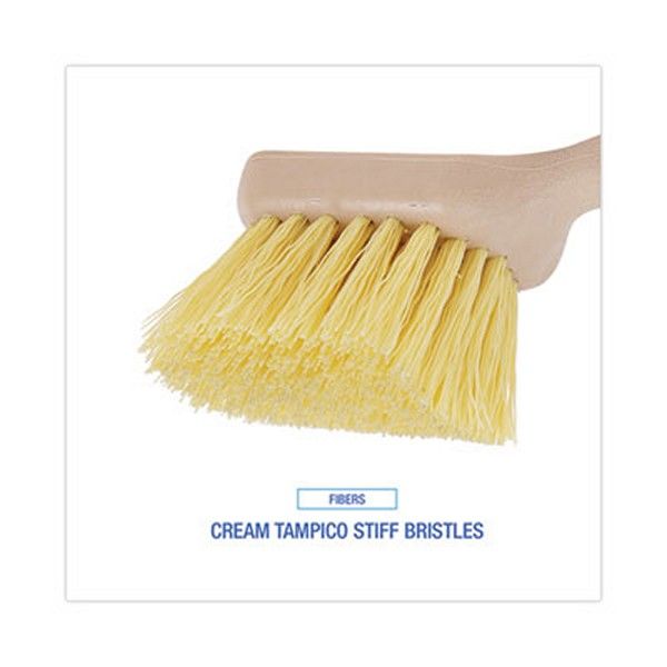 Boardwalk® Utility Brush, Cream Polypropylene Bristles, 5.5 Brush, 3" Tan Plastic Handle