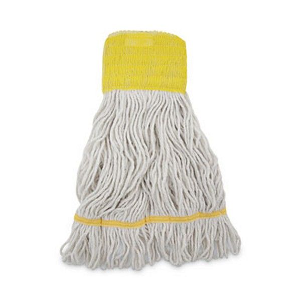 Boardwalk® Super Loop Wet Mop Head, Cotton/synthetic Fiber, 5" Headband, Small Size, White, 12/carton