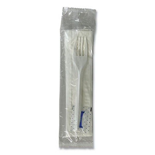 Boardwalk® Boardwalk Three-Piece Utensil Set, Fork/Napkin/Salt Packet, White, 500/Carton