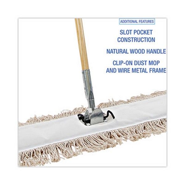 Boardwalk® Cotton Dry Mopping Kit, 36 X 5 Natural Cotton Head, 60" Natural Wood Handle