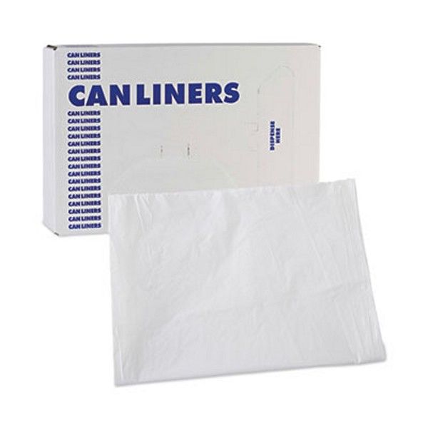 Boardwalk® Linear Low Density Industrial Can Liners, 60 Gal, 0.7 Mil, 38 X 58, White, 100/carton