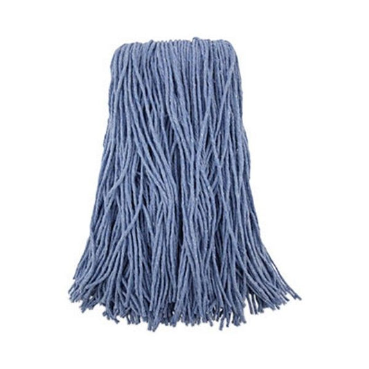 Boardwalk® Mop Head, Standard Head, Cotton/synthetic Fiber, Cut-End, #24, Blue, 12/carton