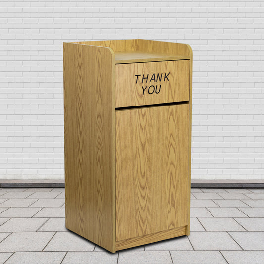 Flash Furniture, MT-M8520-TRA-OAK-GG, Trash Receptacles