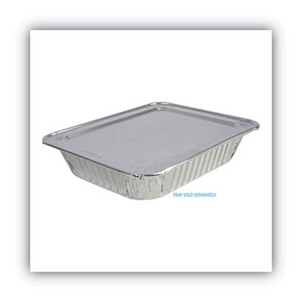 Boardwalk® Aluminum Steam Table Pan Lids, Fits Half-Size Pan, Deep, 10.5 x 12.81 x 0.63, 100/Carton