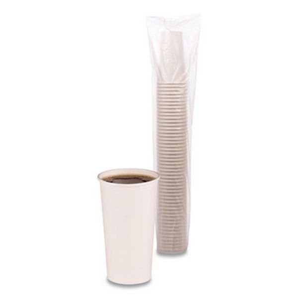 Boardwalk® Paper Hot Cups, 20 Oz, White, 12 Cups/sleeve, 50 Sleeves/carton