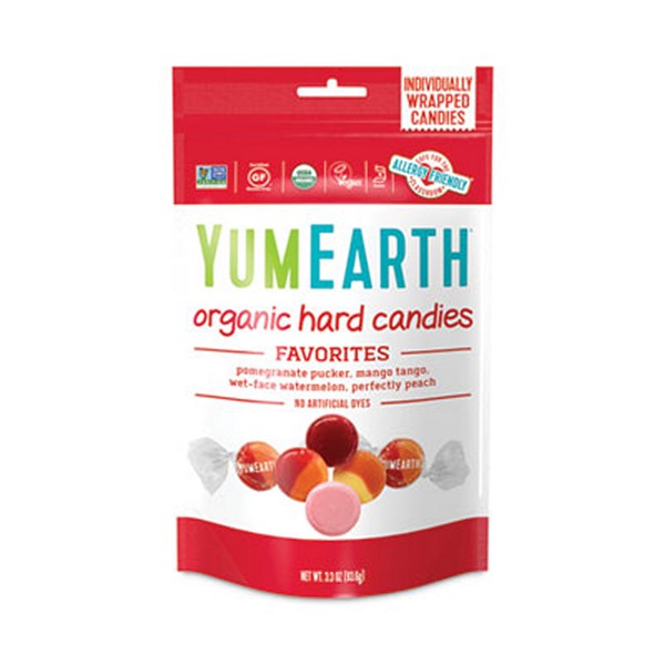 YumEarth Organic Favorite Fruit Hard Candies, 3.3 Bag, Assorted Flavors, 3 Bags/Pack