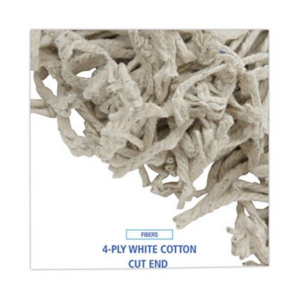 Boardwalk® Mop Head, Cotton, Cut-End, White, 4-Ply, #16 Band, 12/carton