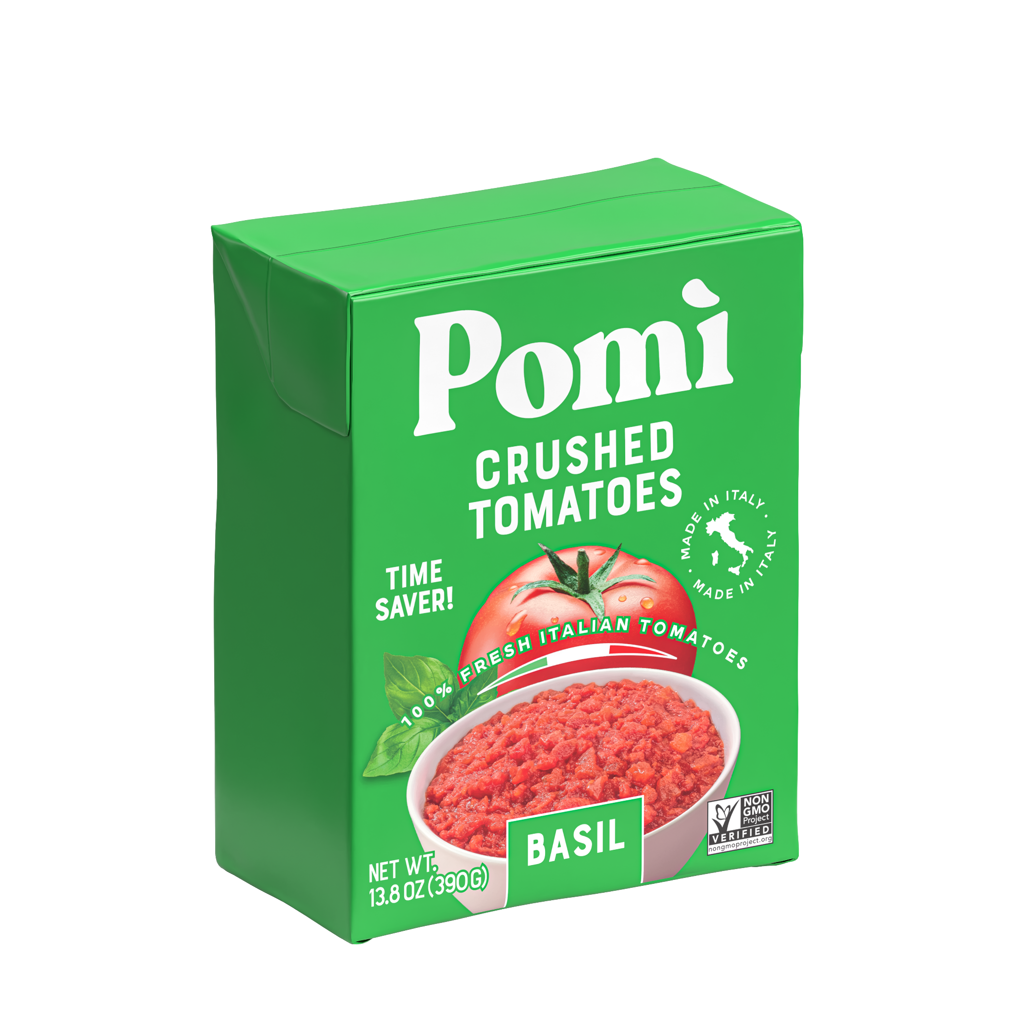 Pomi Tomatoes - Tomatoes Crshd With Basil - Case of 12-13.8 Ounce