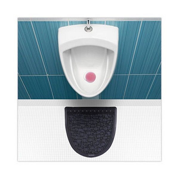 Boardwalk® Urinal Mat 2.0, Rubber, 17.5 X 20, Black/black, 6/carton