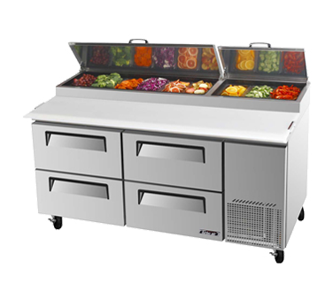 Turbo Air, TPR-67SD-D4-N, Refrigerated Counter, Pizza Prep Table