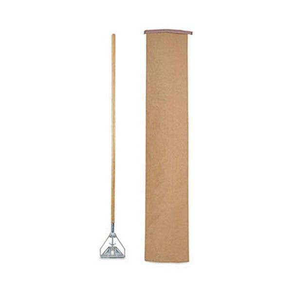 Boardwalk® Screw Clamp Metal Head Wooden Mop Handle, #20+, 1.13" dia x 63", Natural