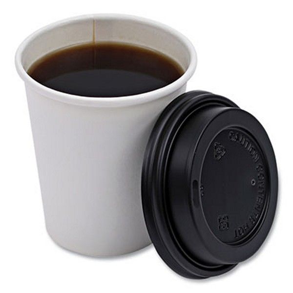 Boardwalk® Hot Cup Lids, Fits 8 Oz Hot Cups, Black, 1,000/carton