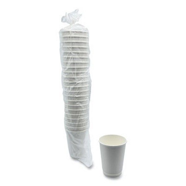 Boardwalk® Boardwalk Paper Hot Cups, Double-Walled, 12 oz, White, 500/Carton