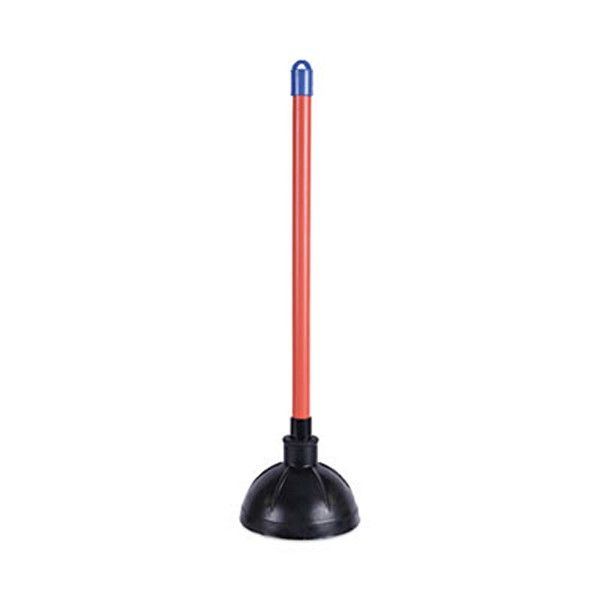 Boardwalk® Toilet Plunger, 18" Plastic Handle, 5.63" Dia, Red/black, 6/carton