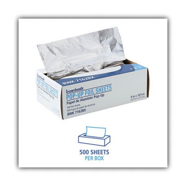 Boardwalk® Standard Aluminum Foil Pop-Up Sheets, 9 X 10.75, 500/box