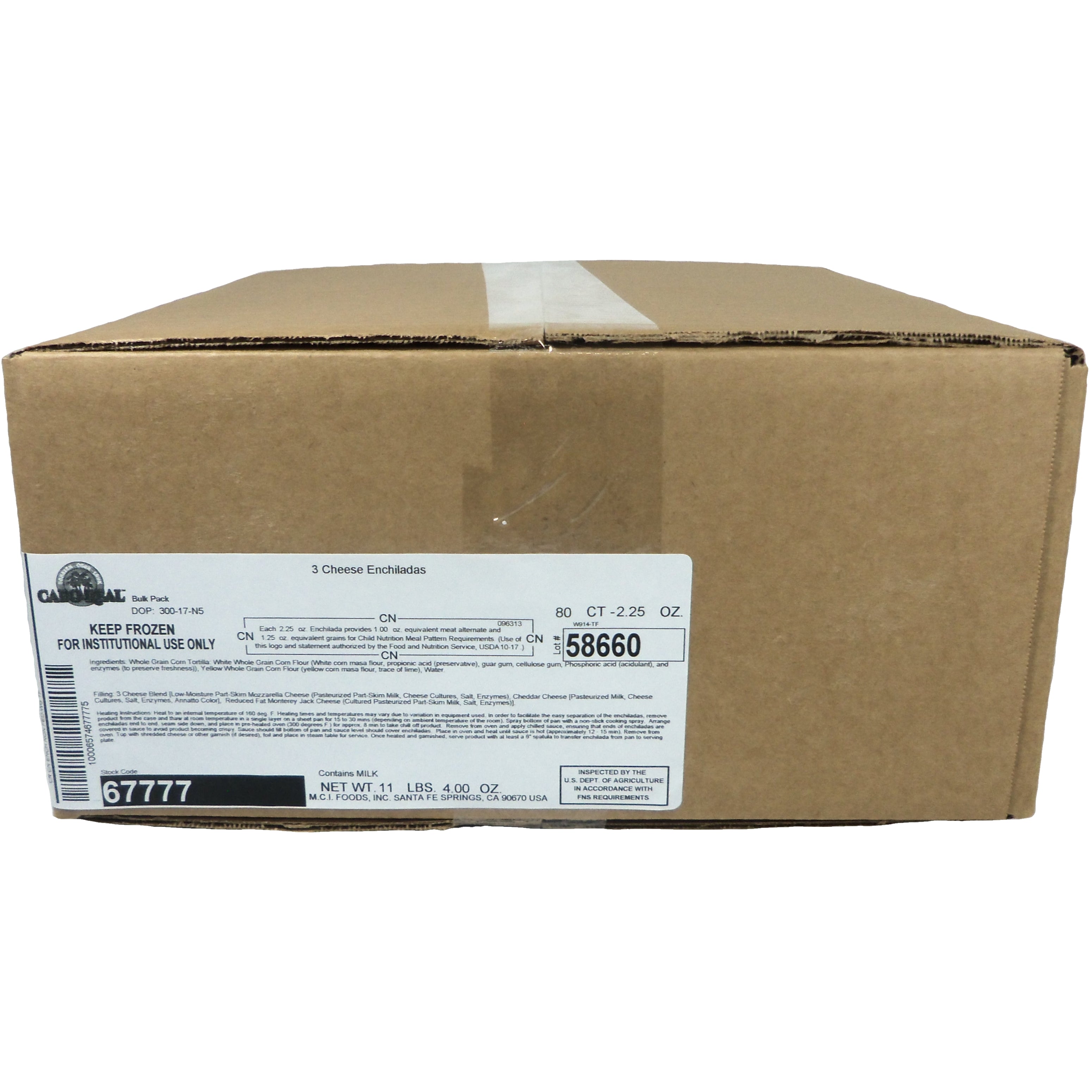 Cabo Real Three Cheese Enchilada 2.25 Ounce Size - 6400 Per Case