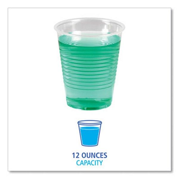 Boardwalk® Translucent Plastic Cold Cups, 12 Oz, Polypropylene, 50 Cups/sleeve, 20 Sleeves/carton