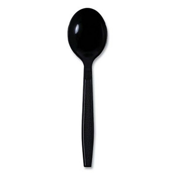 Boardwalk® Heavyweight Wrapped Polypropylene Cutlery, Soup Spoon, Black, 1,000/carton