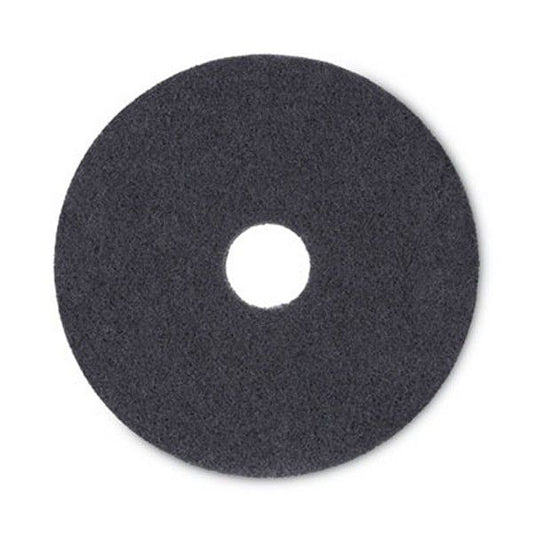 Boardwalk® Stripping Floor Pads, 16" Diameter, Black, 5/carton