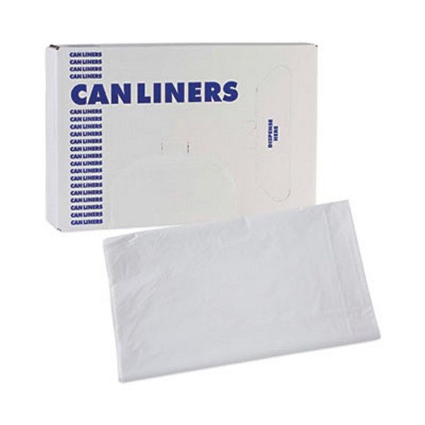 Boardwalk® Linear Low Density Industrial Can Liners, 33 Gal, 0.9 Mil, 33 X 39, White, 100/carton