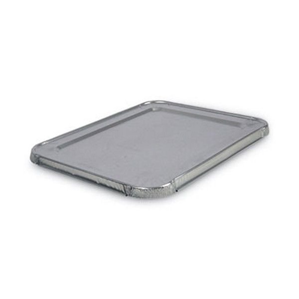 Boardwalk® Aluminum Steam Table Pan Lids, Fits Half-Size Pan, Deep, 10.5 x 12.81 x 0.63, 100/Carton