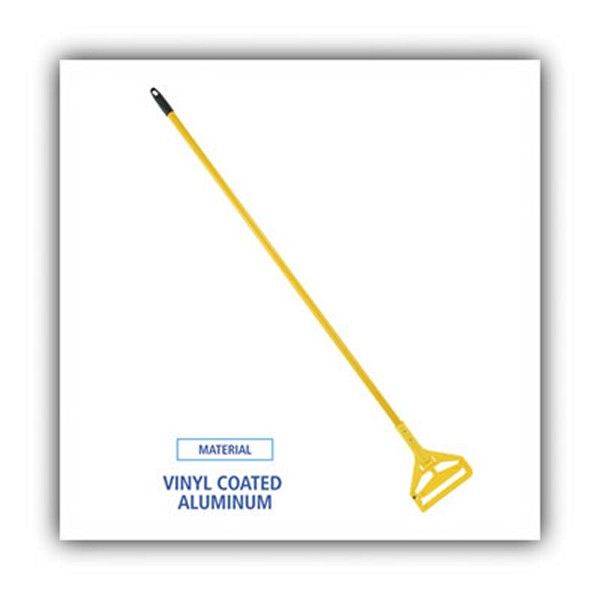 Boardwalk® Quick Change Side-Latch Plastic Mop Head Handle, 60" Aluminum Handle, Yellow