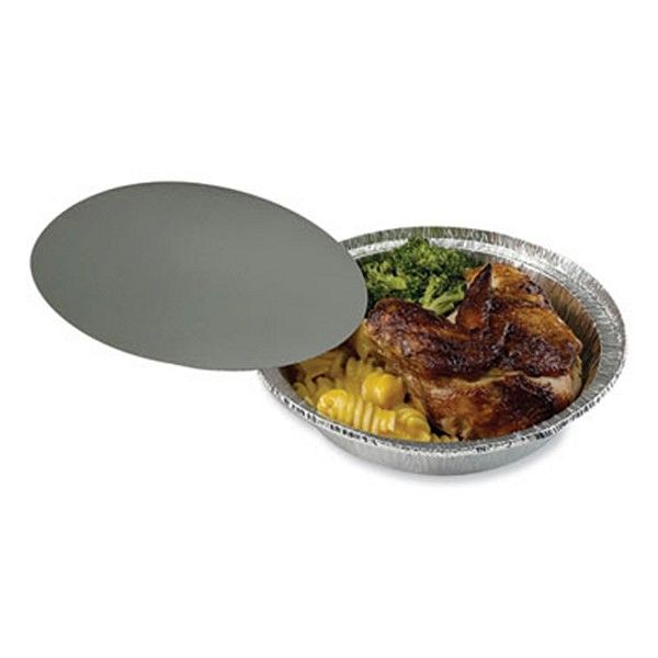 Boardwalk® Boardwalk Round Aluminum To-Go Container Lids, Flat Lid, 7", Silver, Paper, 500/carton