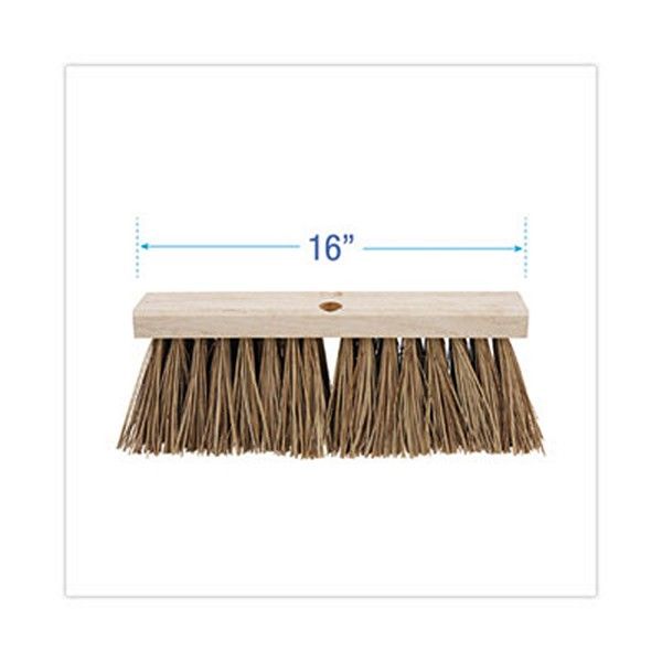 Boardwalk® Street Broom Head, 6.25" Brown Palmyra Fiber Bristles, 16" Brush