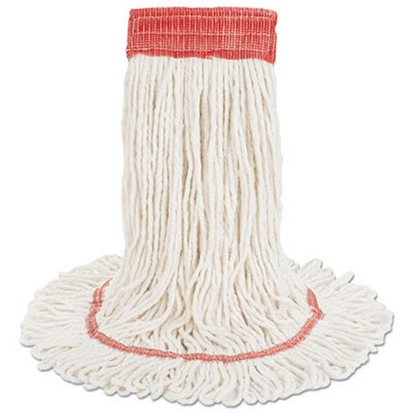 Boardwalk® Super Loop Wet Mop Head, Cotton/synthetic Fiber, 5" Headband, Large Size, White