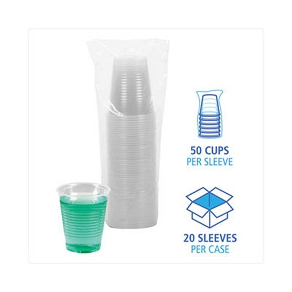 Boardwalk® Translucent Plastic Cold Cups, 12 Oz, Polypropylene, 50 Cups/sleeve, 20 Sleeves/carton