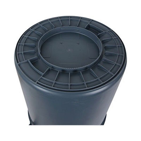 Boardwalk® Round Waste Receptacle, Plastic, 44 Gal, Gray