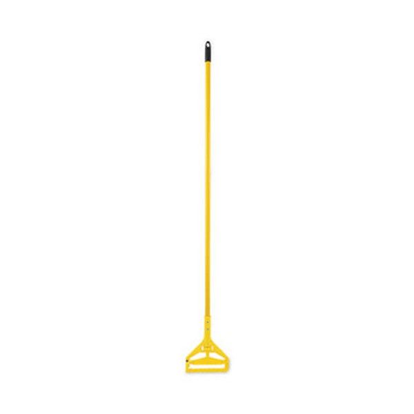 Boardwalk® Looped End Mop Kit, Medium Blue Cotton/Rayon/Synthetic Head, 60" Yellow Metal/Polypropylene Handle