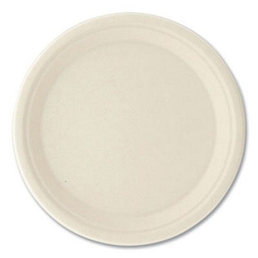 Boardwalk® Boardwalk Bagasse PFAS-Free Dinnerware, Plate, 10" dia, Tan, 500/Carton