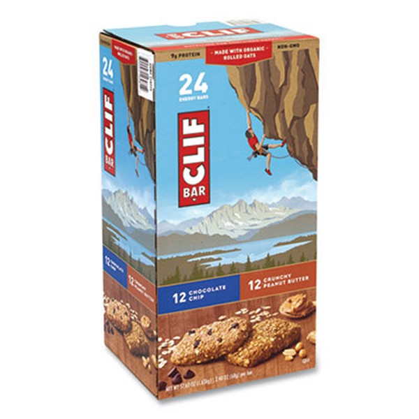 CLIF Bar Energy Bar, Chocolate Chip/crunchy Peanut Butter, 2.4 Oz, 24/box