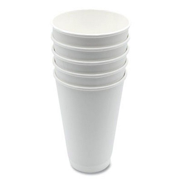 Boardwalk® Boardwalk Paper Hot Cups, Double-Walled, 16 oz, White, 500/Carton